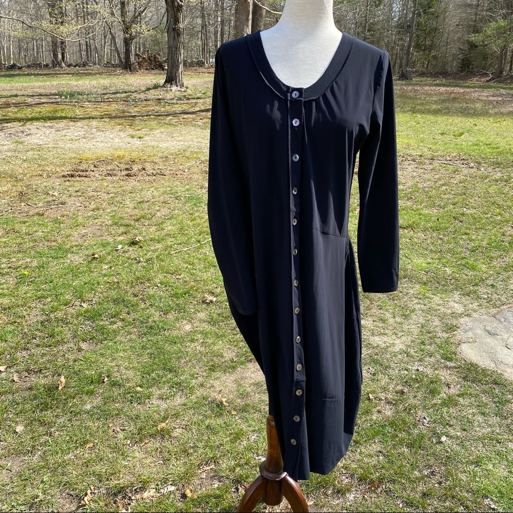 ELEMENTE CLEMENTE DRESS BLACK LONG SLEEVE LAGENLOOK SIZE 2 M